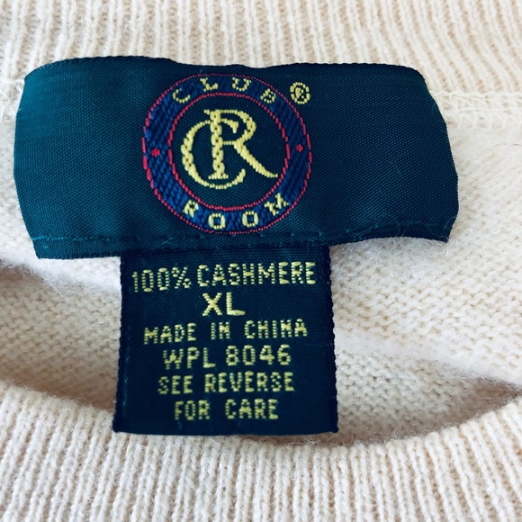 Club Room CR 💯 Cashmere Oversize Sweater Light Yellow Size XL - Picture 9 of 10